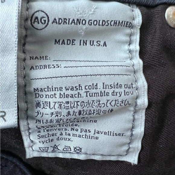 AG Adriano Goldschmied The Legging Ankle Skinny Ankle Jeans Size 27 Black Blue - Picture 8 of 11